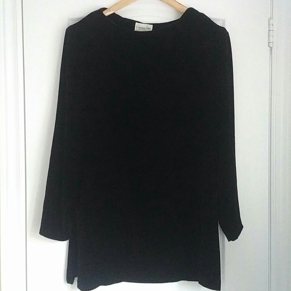 CHRISTIAN DIOR - vintage soft silk mix velvet top